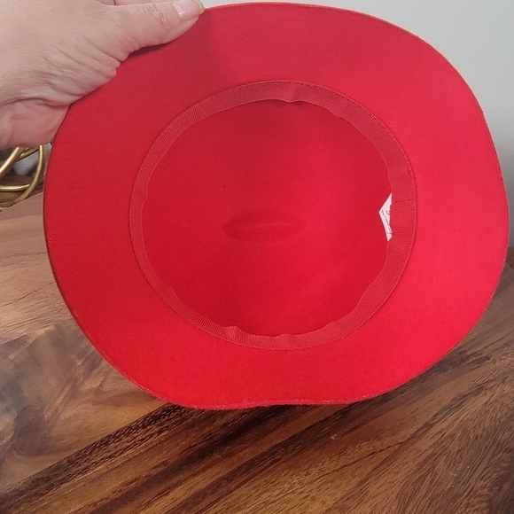 Vintage Red Wool German Girls Hat Cloche Size 51 CM - Picture 12 of 16